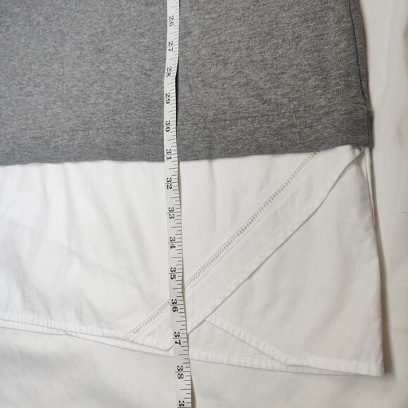 Theory Saydie Classic Gray Minimal Shirt Dress Shirttail Hem Medium Made in Peru - Picture 10 of 10